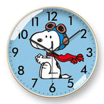 horloge murale snoopy dessin animé noir blanc moderne fixations murs quartz