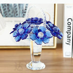 panier fleurs cristal transparent motif floral rose bleu élégant décoration intérieure vase transport