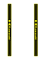 pad pédale personnalisé noir jaune logo kawasaki motifs géométriques sportif antidérapant surf thuyềnvangstakmat
