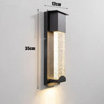 applique murale led moderne noire transparente éclairage induction verre trempé fixations oeilletsextérieur
