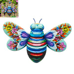 décoration murale abeille multicolore motifs floraux peinture rayures extérieure jardin enfant fleurs plantes grimpantes