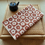 serviettes coton fleurées carreaux absorbantes adultes enfants moderne minimaliste vert rose marron jaune violet