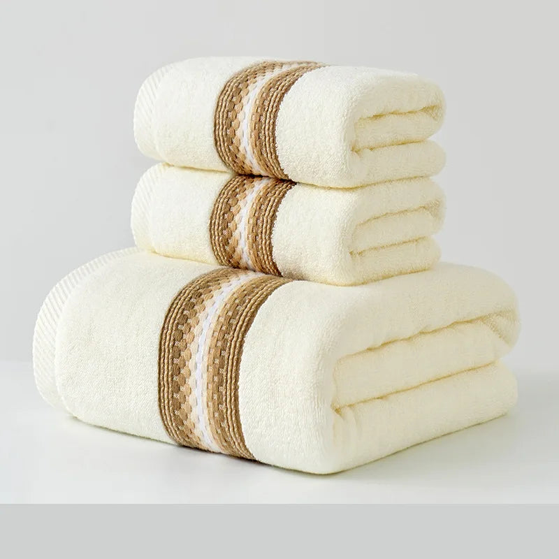 serviettes bain coton absorbantes blanches rayées 34x74cm 70x140cm machine lavables pâques classiques