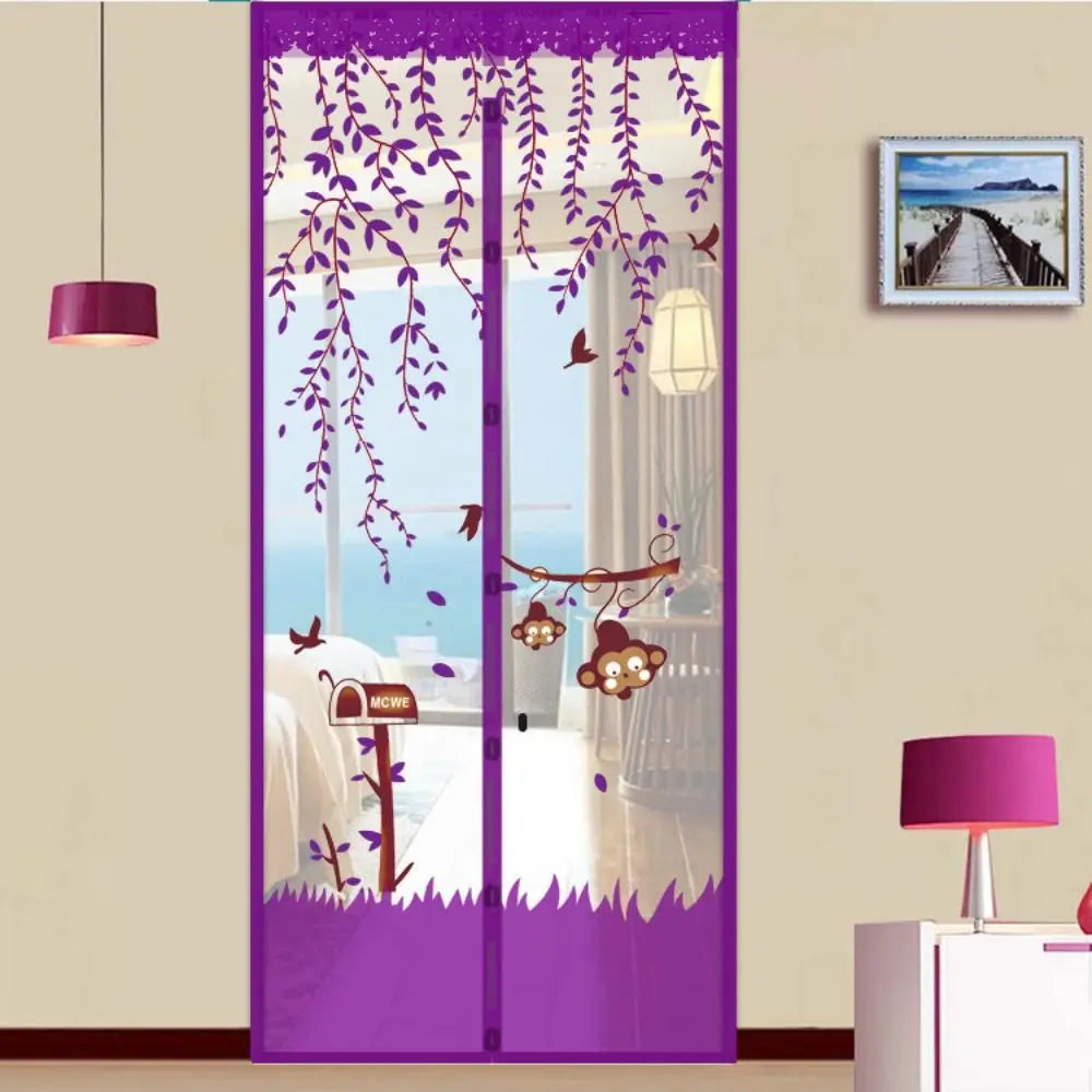 rideau porte violet feuilles moderne adhésif protection 210cm 90cm opacité