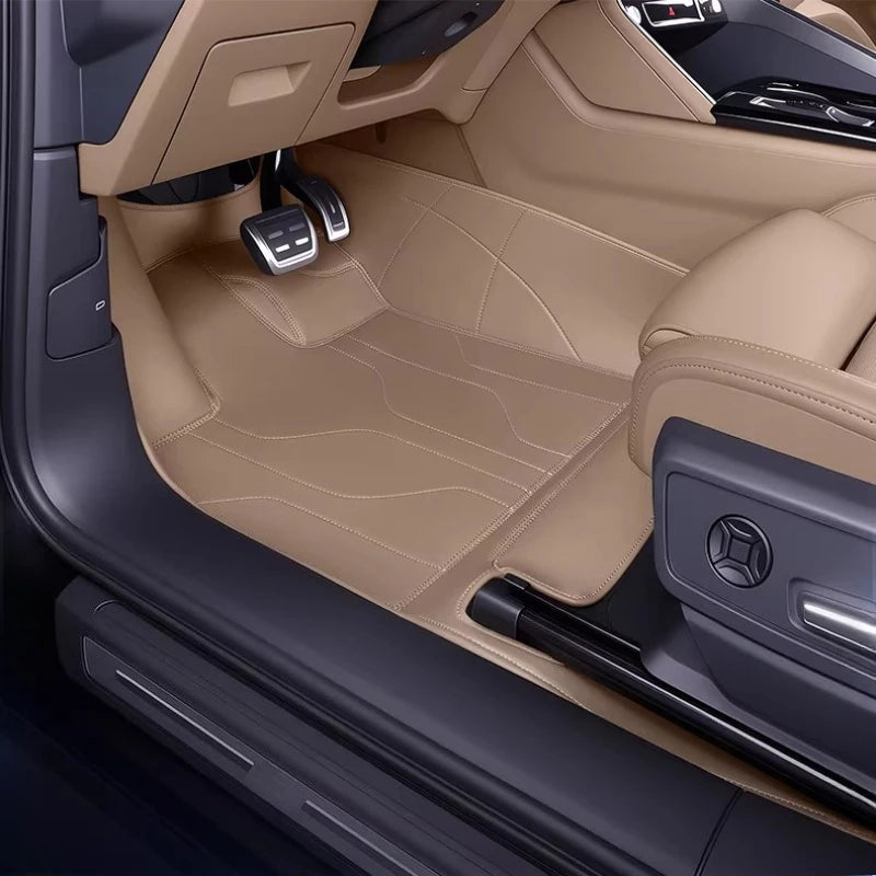 tapis sol voiture beige rayures horizontales moderne imperméable résistant cuir artificiel fibre synthétique polyuréthane