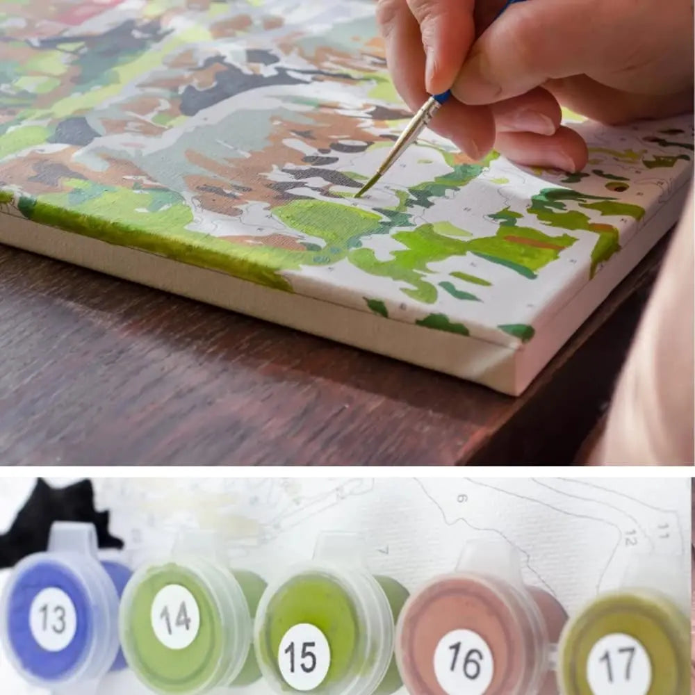 toile peinture personnalisable photo lettre fleur paysage moderne épaisse pots pinceaux guide