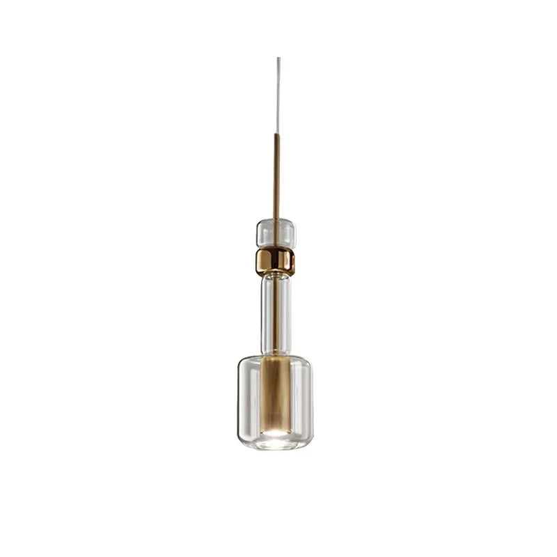 lampe suspendue transparente cuivre moderne chambre salon éclairage minimaliste câble rond cylindrique