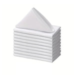 serviettes table polyester 40x40cm blanc noir unies réutilisables lavables anneau métallique durable classique