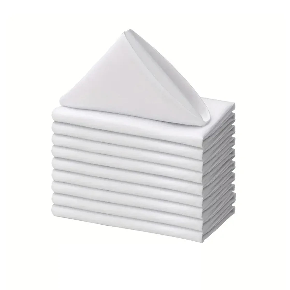 serviettes table polyester 40x40cm blanc noir unies réutilisables lavables anneau métallique durable classique