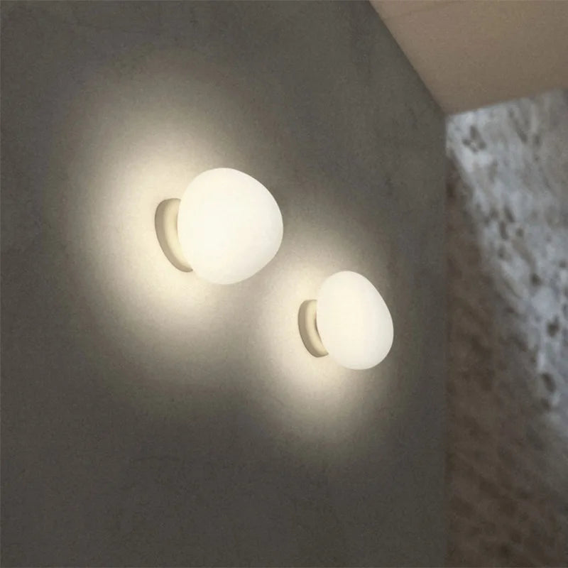 lampe mur moderne verre blanc opaque fixée mur 6000K 3000K