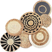 décoration murale bohème paniers tressés osier naturel plateau fruits ethnique rustic