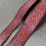 ruban décoratif polyester largeur 2cm bleu vert violet gris marron rose motif géométrique floral