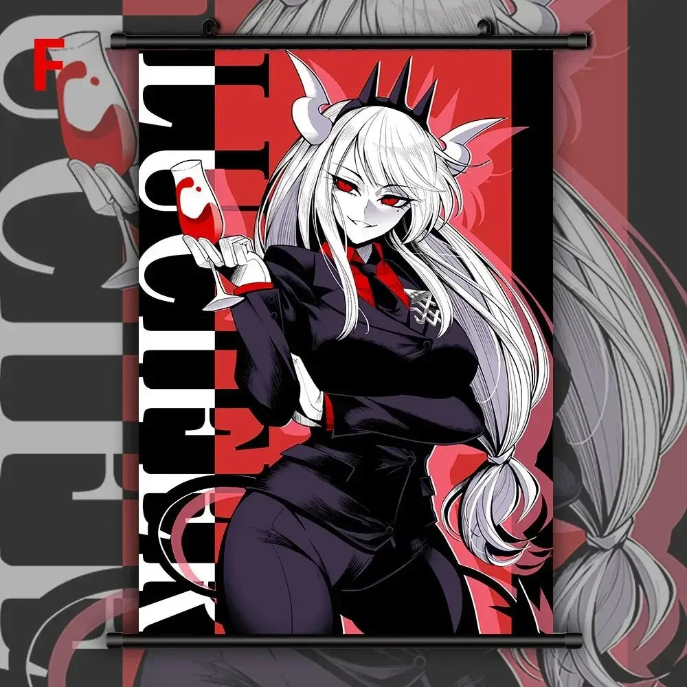 toile anime illustration graphique clips decoration salon blanc rouge noir vertical