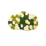 tapis bain pelucheux motif fleurs vert blanc jaune doux salle bain maison