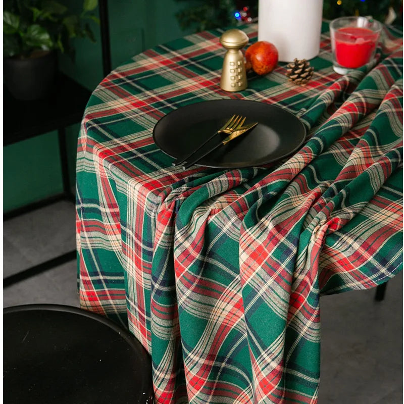 nappe carreaux écossais rouge verte noël classique table d'intérieur extérieur mariage festivité