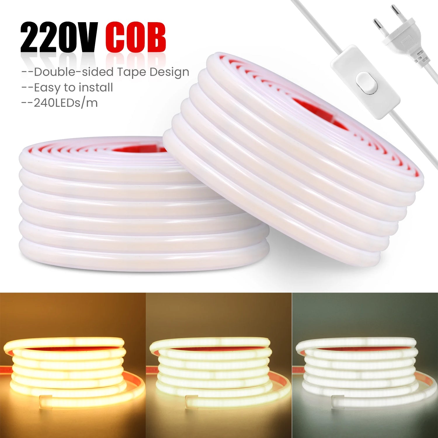 Ruban LED COB flexible pour éclairage extérieur