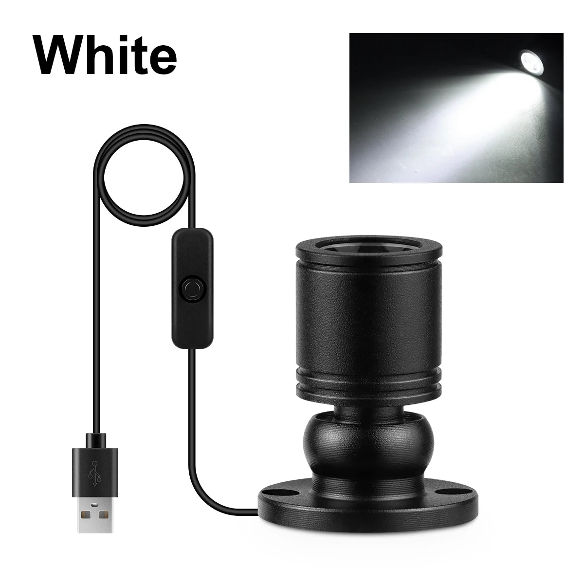 projecteurs led transparents modernes blanc noirs câble usb interrupteur on off chambre entrée