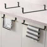 porte serviettes mural acier inoxydable noir moderne clips serviette gants rangement salle bain cuisine