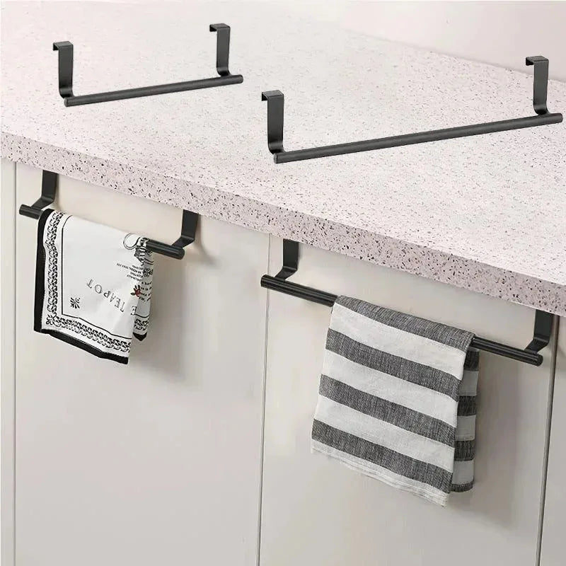 porte serviettes mural acier inoxydable noir moderne clips serviette gants rangement salle bain cuisine