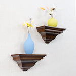 support mural étagère bois sculpté classique fixations salon décoration marron foncé adult walnut