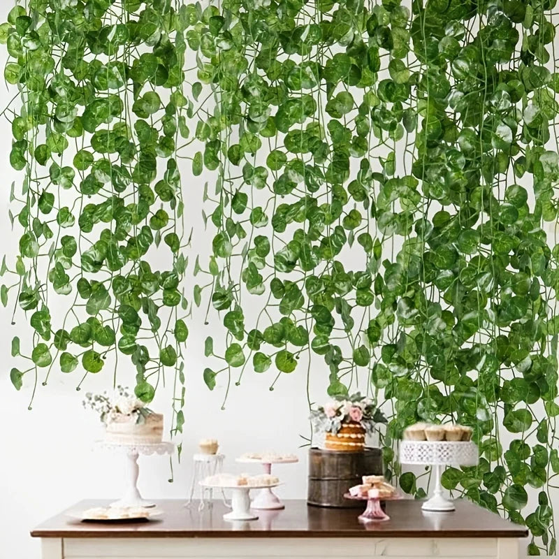 guirlande végétale artificielle feuilles vertes modernes extérieur intérieur décoration mariage fête prénuptiale accrochage simple