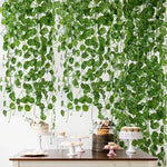 guirlande végétale artificielle feuilles vertes modernes extérieur intérieur décoration mariage fête prénuptiale accrochage simple