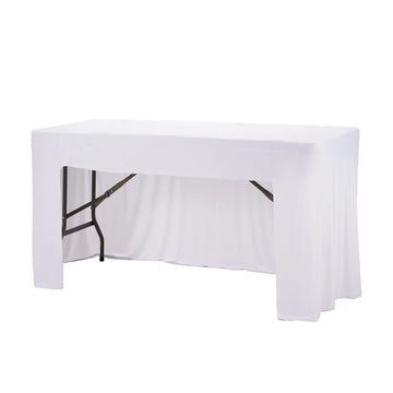 nappe table événementielle blanche 183x76cm polyester lisse classique mariage festivité