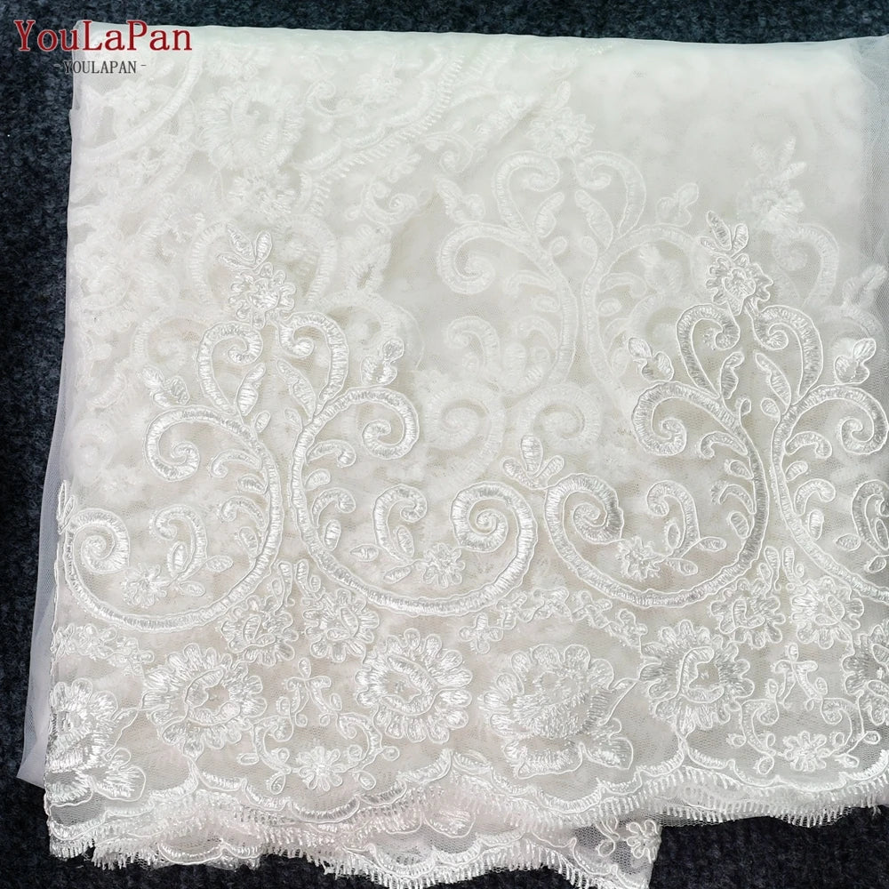 voile mariée blanc dentelle bordure unique classique femme mariage élégant monocouche dài luxueux fixe