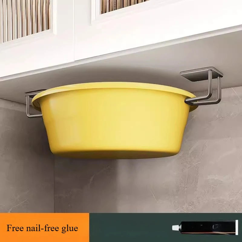 porte couverts universel bois naturel métal chromé moderne adhésif multifonction vaisselle rangement cuisine efficace