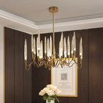 lustre moderne élégant cristal transparent filigrane doré salon chambre étude LED 2000 82000 lumens