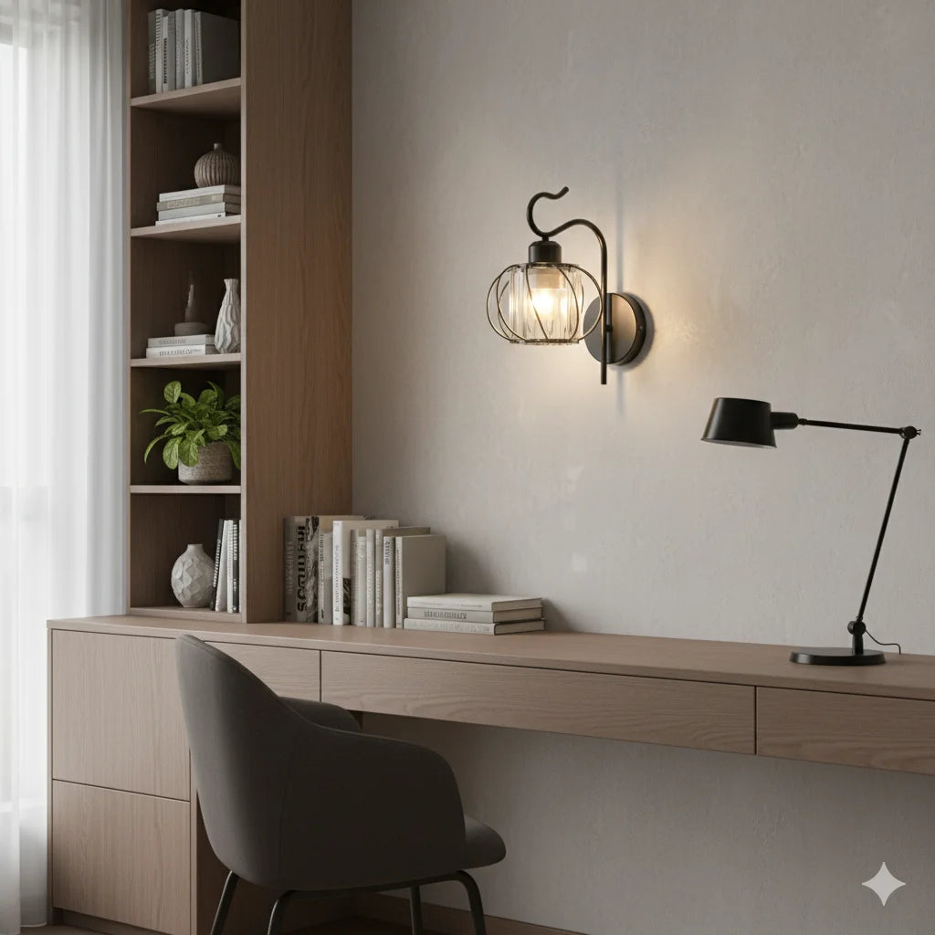 lampe murale moderne led noir fixation décoration intérieure sans motif opaquet