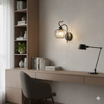 lampe murale moderne led noir fixation décoration intérieure sans motif opaquet