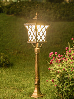 lampe sol extérieure ip65 noir bronze led 2492000lm grille ajourée classique vintage aluminium