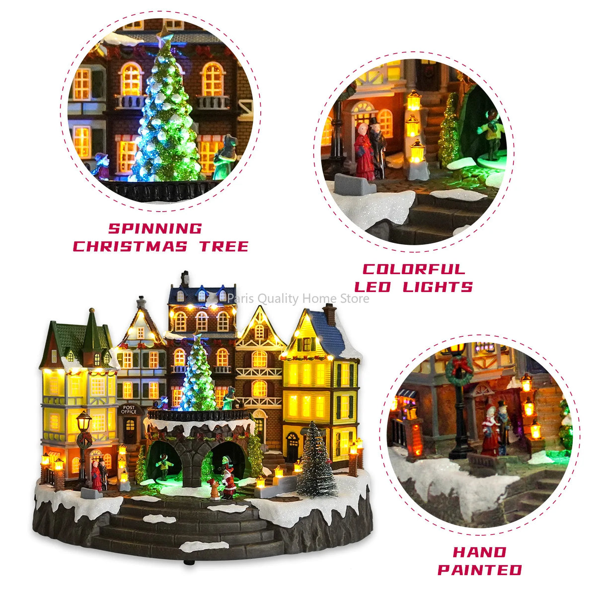 Vue de côté de la décoration de Noël en plastique gris clair