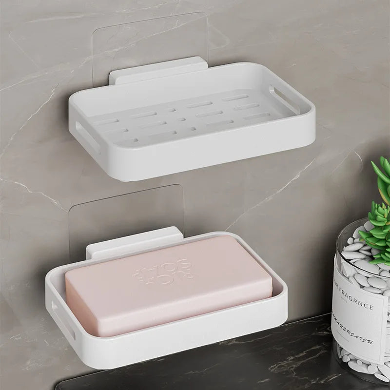 porte savon mural adhésif drainage blanc gris moderne minimaliste support savons diverse couleur petite