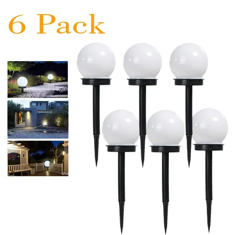 lampe solaire moderne sphérique translucide blanc noir énergétique extérieure jardin épingle détachable panneau solaire