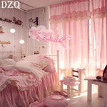 rideaux romantiques rose ruffles transparence girly princess chambre féminine decorationintérieur