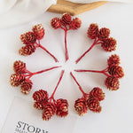 décoration mariage noël branches pin dorées accessoires couronne bricolageextérieur rustique