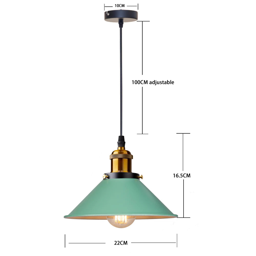 Suspension lumineuse conique minimaliste gris vert jaune bleu rose blanc câble suspendu chambre salon