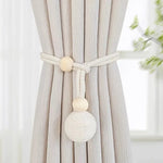 boucle rideau corde tressée coton blanc cassé moderne rustique fixe rideau transparent
