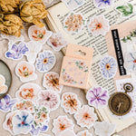 feuilles stickers floraux aquarelle effets dégradés semi translucides romantiques vintage