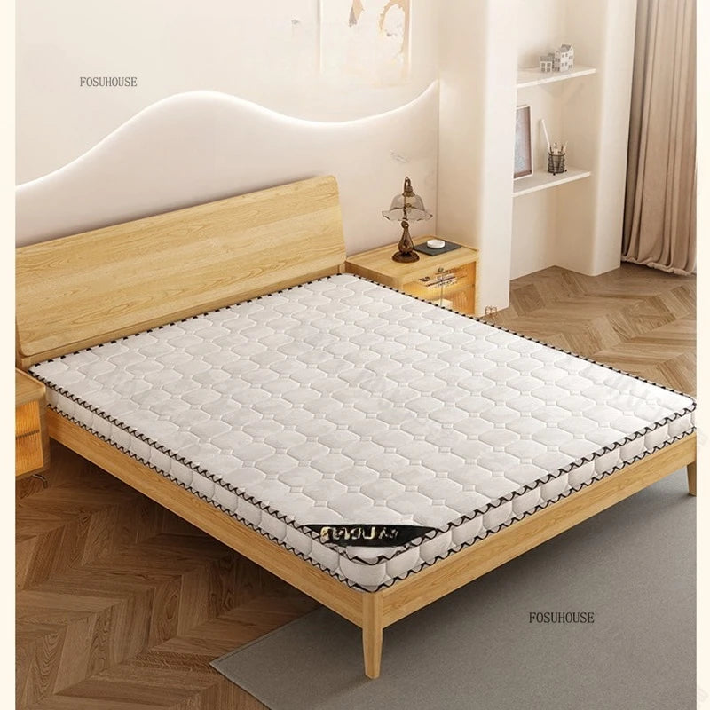 matelas cocotier naturel ferme chambre moderne blanc gris motif géométrique maison location confort