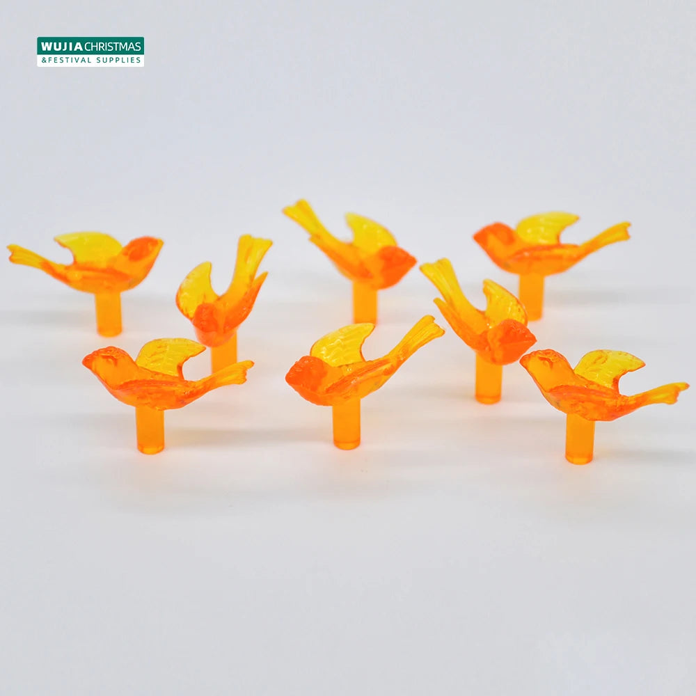 remplacement oiseaux stylisés violet orange vert bleu artisanal 50 pièces translucent decoration festive craft