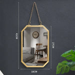 miroir mural or moderne bordure octogonale minimaliste chaines petite taille grande taille