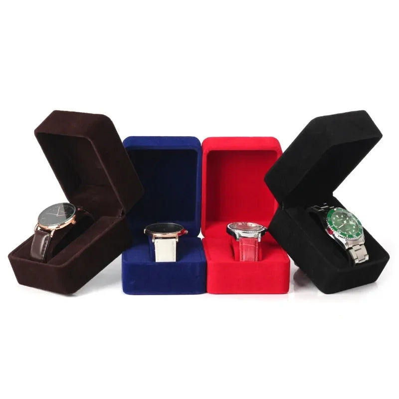 boîte rangement velours montres connectées noir bleu rouge marron classique sécurité protection collectionneau