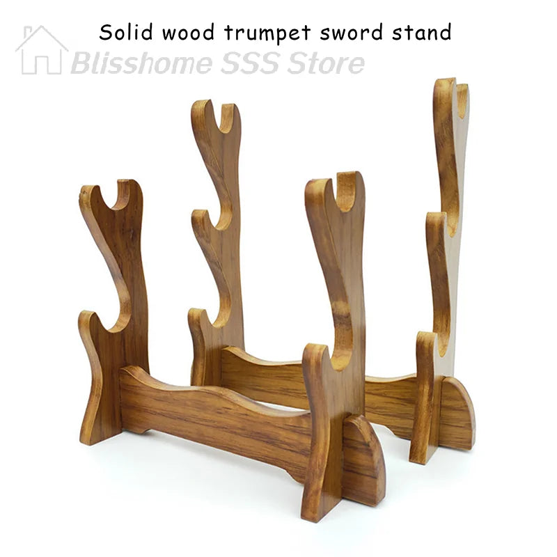 support trompette bois massif marron clair classique réutilisable fixeoutil