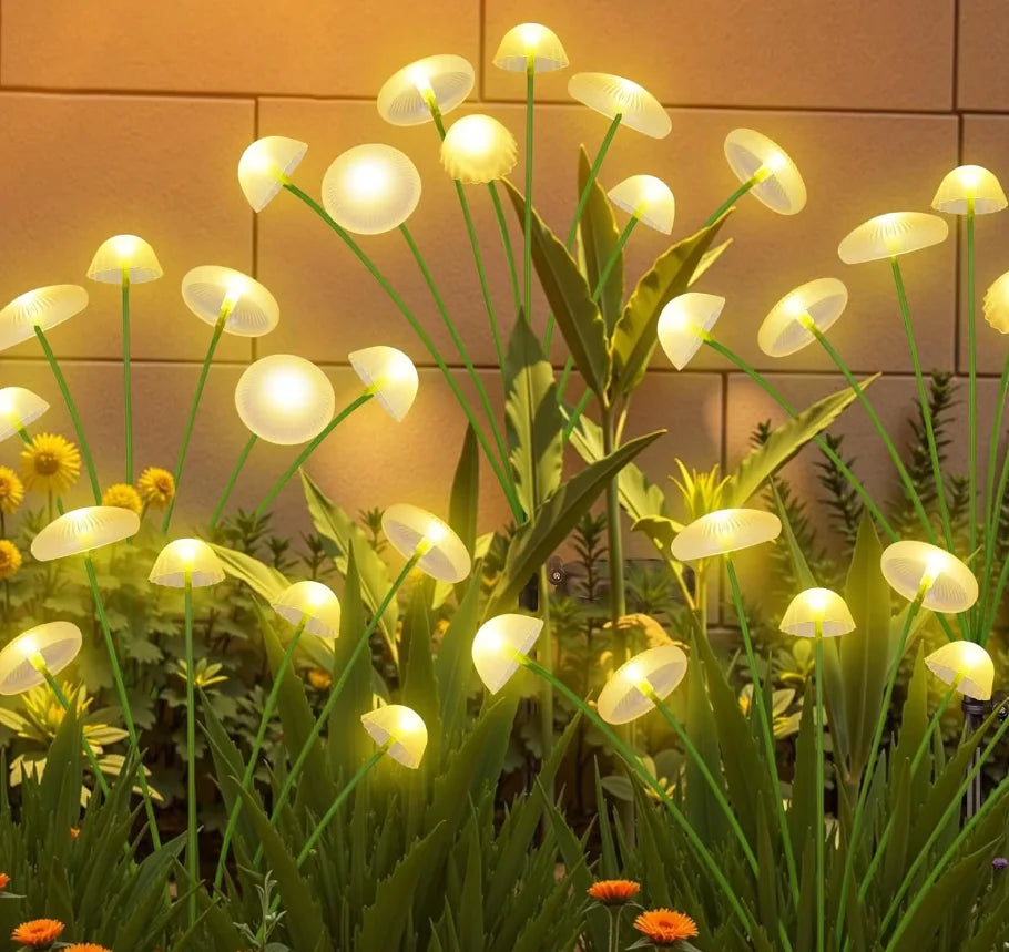 lumière solaire extérieure moderne forme champignon multicolore clips semi transparentes verte bleue rose