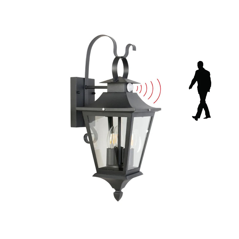 lampe murale transparente classique noir ampoules led chambre entrée étude salle bain flux lumineux
