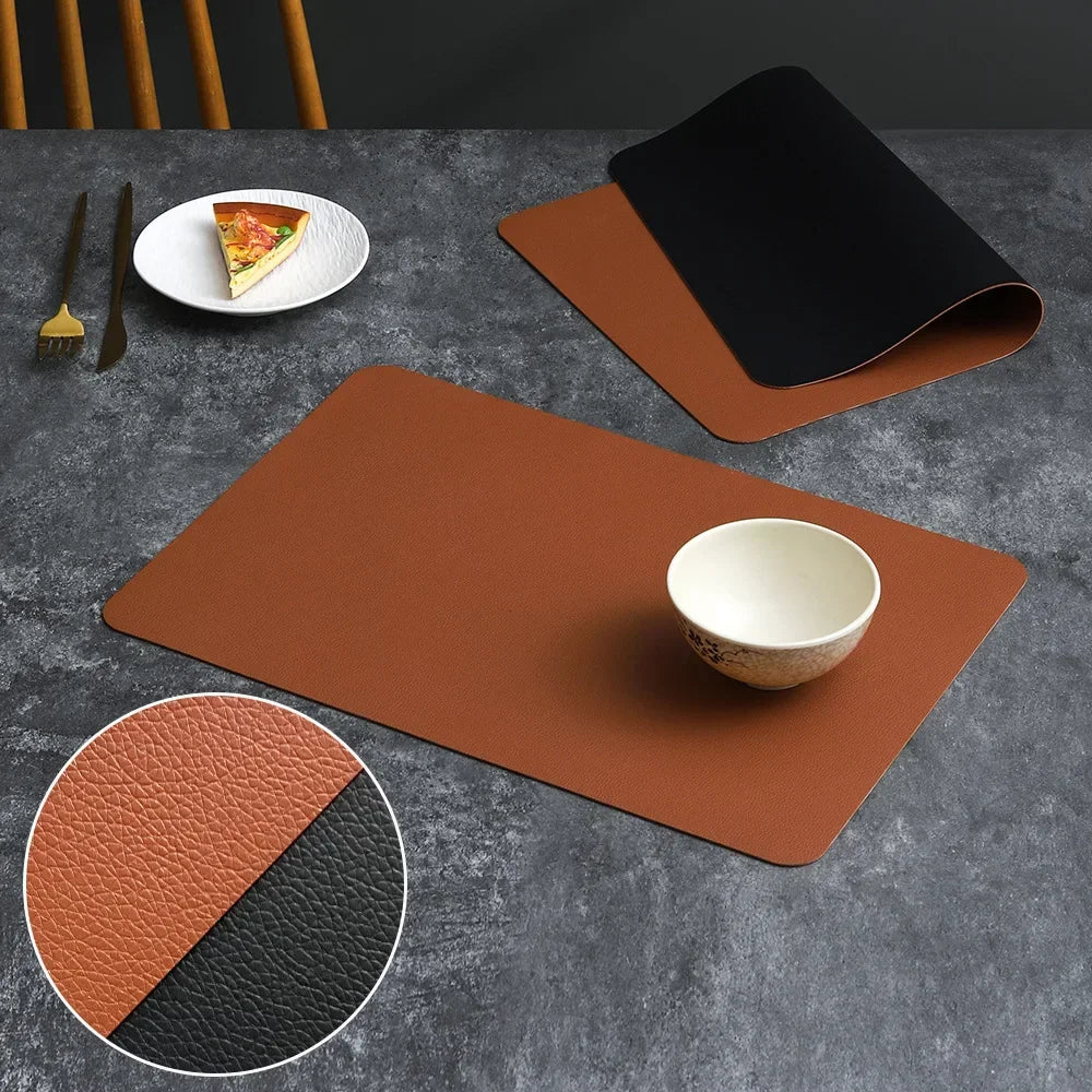 tapis table rectangulaire simili cuir moderne imperméable salle manger élégante
