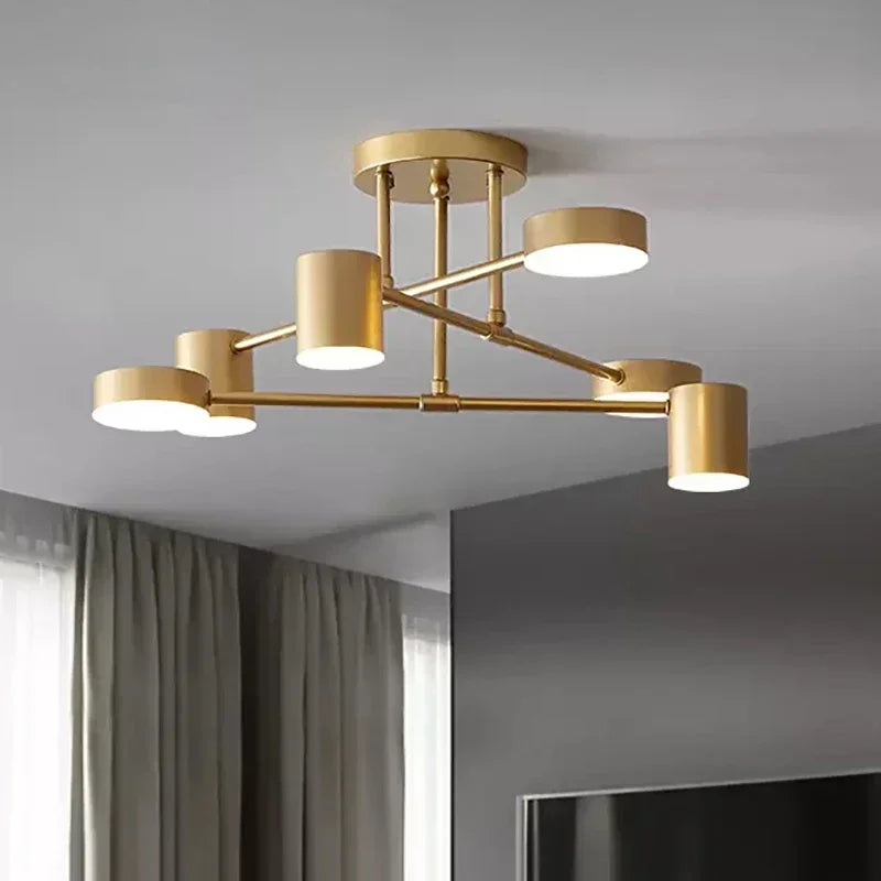 Détail de la finition polie et des matériaux aluminium et bronze de la lampe